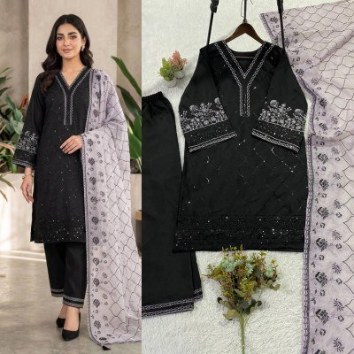 Aarohi Roman Sequence Embroidered Palazzo Suit Set with Organza Dupatta readymade suit catalogs