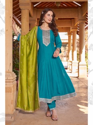 Aarohi by Aanchi vichitra silk flair kurti with bottom and dupatta catalogue at amaviexpo readymade suit catalogs