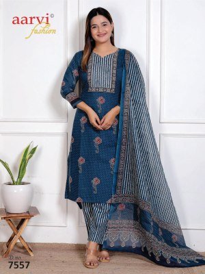 Aarvi Ajrakh Vol 4 Kurti Pant With Dupatta Collection Buy Wholesale  readymade suit catalogs