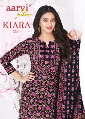 Aarvi Fashion Kiara Vol 1 100% Cotton Katha Hand Work Kurti Pant with Dupatta 