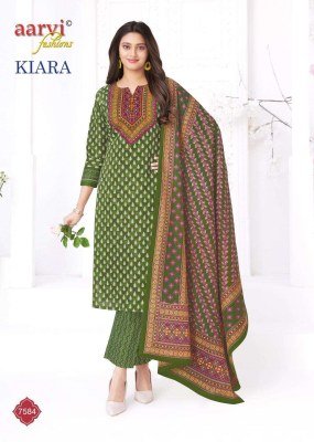 Aarvi Fashion Kiara Vol 1 100% Cotton Katha Hand Work Kurti Pant with Dupatta kurti pant with dupatta Catalogs
