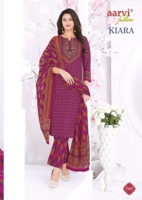 Aarvi Fashion Kiara Vol 1 100% Cotton Katha Hand Work Kurti Pant with Dupatta kurti pant with dupatta Catalogs