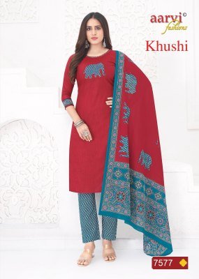 Aarvi Khushi Vol 2 Cotton Kantha Work Kurti Pant Set readymade suit catalogs