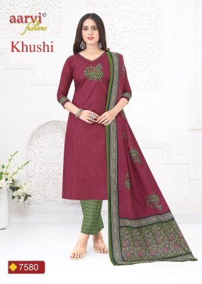 Aarvi Khushi Vol 2 Cotton Kantha Work Kurti Pant Set readymade suit catalogs
