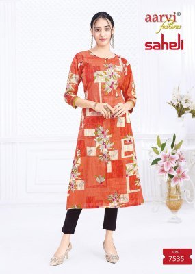 Aarvi Saheli Vol 17 Heavy Cambric Cotton Printed Straight Kurti Comfortable Daily Wear And Wholesale kurtis catalogs