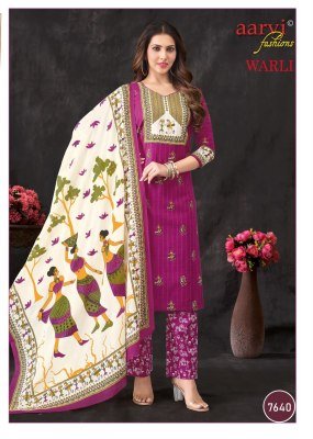 Aarvi Warli Vol 1 Cotton Tribal Print Kurti Pant Set Wholesale readymade suit catalogs