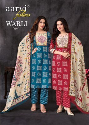 Aarvi Warli Vol 1 Cotton Tribal Print Kurti Pant Set Wholesale readymade suit catalogs