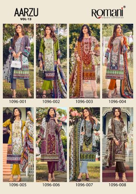 Aarzu vol 13 by Romani Premium Soft Embroidered Dress material catalogue at low rate dress material catalogs