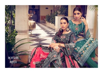 Aarzu vol 14 by Romani Premiume Soft cotton unstitched suit catalogue at affordable rate salwar kameez catalogs