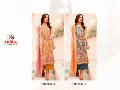 Aasha designer needle wonder vol 2 pre cotton printed with heavy embroidered pakistani suit catalogue pakistani suit catalogs