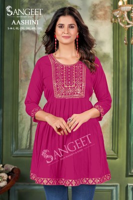 Aashini present Malai reyon with gold embroidered western wear collection at low rate western wear catalogs