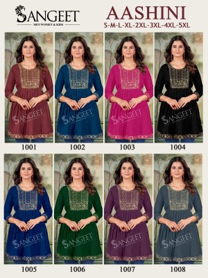Aashini present Malai reyon with gold embroidered western wear collection at low rate western wear catalogs