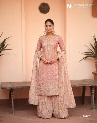 Aashirwad Creation Sonali Free Size Stitched Premium Silk And Chinnon Set ethnic wear Wholesale readymade suit catalogs