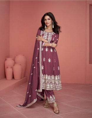 Aashirwad creation by Rubina premium silk with embroidered fancy anarkali suit catalogue at wholesale price readymade suit catalogs