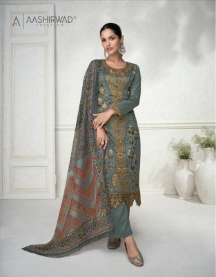 Aashirwad creation present Arsh new exclusive fancy premium silk free size readymade suit catalogue at low rate readymade suit catalogs