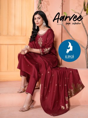 Aayree by Kaya Gaji Silk 3 piece concept straight kurti pant with dupatta catalogue at low price  readymade suit catalogs