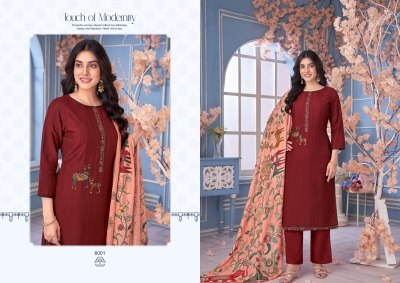 Abeera by Kala Fashion Pure Maslin Dyed embroidered unstitched suit catalogue with low rate dress material catalogs