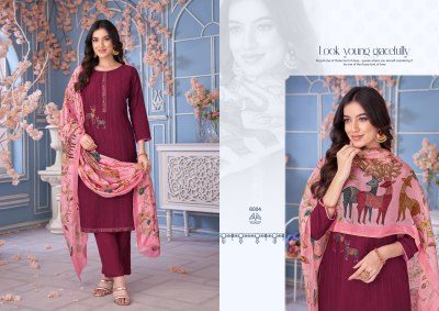 Abeera by Kala Fashion Pure Maslin Dyed embroidered unstitched suit catalogue with low rate dress material catalogs