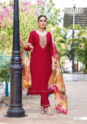 Abhilasha by Wooglee Thread handwork Neck top ottom and dupatta catalogue readymade suit catalogs