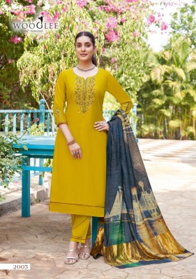 Abhilasha by Wooglee Thread handwork Neck top ottom and dupatta catalogue readymade suit catalogs