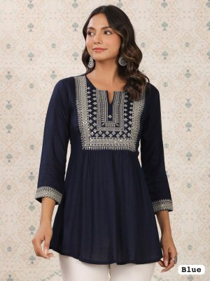 Adaa Trending Short length Kurti with Embroidery Work catalogue with affordable rate western wear catalogs