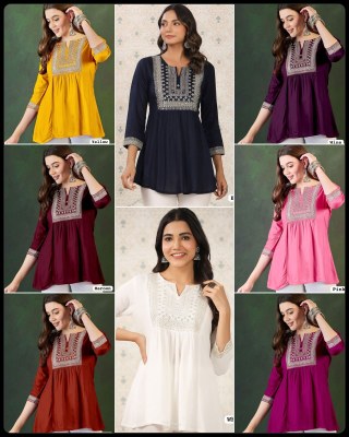 Adaa Trending Short length Kurti with Embroidery Work catalogue with affordable rate western wear catalogs
