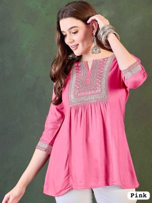 Adaa Trending Short length Kurti with Embroidery Work catalogue with affordable rate western wear catalogs