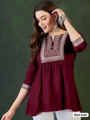 Adaa Trending Short length Kurti with Embroidery Work catalogue with affordable rate western wear catalogs