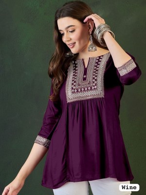 Adaa Trending Short length Kurti with Embroidery Work catalogue with affordable rate western wear catalogs