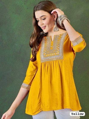 Adaa Trending Short length Kurti with Embroidery Work catalogue with affordable rate western wear catalogs