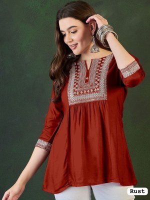 Adaa Trending Short length Kurti with Embroidery Work catalogue with affordable rate western wear catalogs