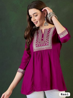 Adaa Trending Short length Kurti with Embroidery Work catalogue with affordable rate western wear catalogs