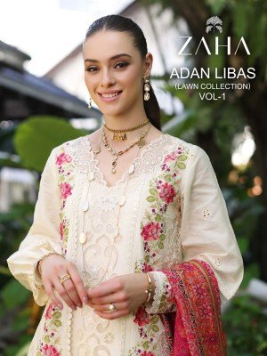 Adan Libas by Zaha pure cambric cotton pakistani suit catalogue at affordable rate pakistani suit catalogs