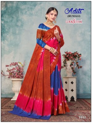 Aditi Vol 1 by Ganesha Pure Rumali Mal Cotton Printed saree catalogue in affordable rate sarees catalogs