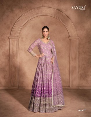 Aditi by Sayuri designer Real Georgette Heavy work embroidered gown catalogue at affordable rate  gown catalogs