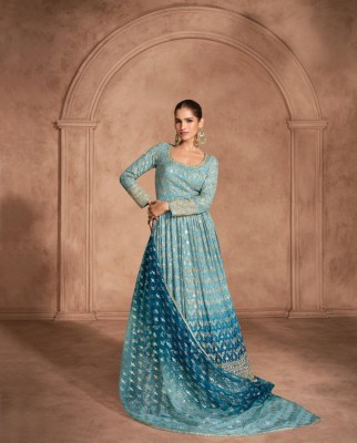 Aditi by Sayuri designer Real Georgette Heavy work embroidered gown catalogue at affordable rate  gown catalogs