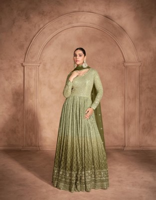 Aditi by Sayuri designer Real Georgette Heavy work embroidered gown catalogue at affordable rate  gown catalogs