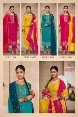 Aditi vol 2 by Rangoon pure silk embroidered designer readymade suit catalogue at low rate readymade suit catalogs