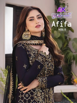 Afifa vol 3 by AL Khusbu Georgette with Heavy Embroidered Pakistani suit collection Al khushbu Pakistani suits 
