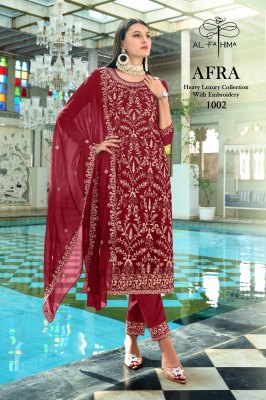 Afra by AL fathima georgette embroidered readymade suit catalogue at affordable rate readymade suit catalogs