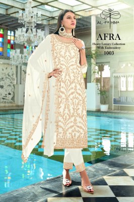 Afra by AL fathima georgette embroidered readymade suit catalogue at affordable rate readymade suit catalogs