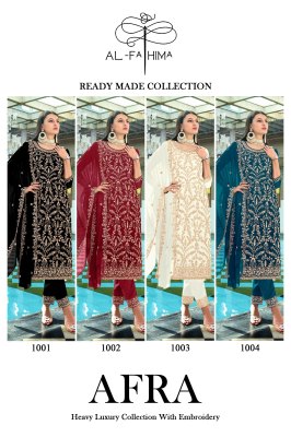 Afra by AL fathima georgette embroidered readymade suit catalogue at affordable rate readymade suit catalogs
