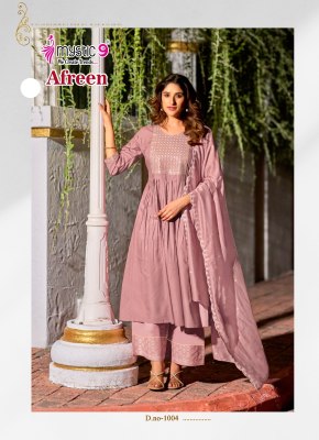 Afreen vol 1 by Mystic 9 Premium quality viscorse embroidered top bottom and dupatta collection with low price readymade suit catalogs