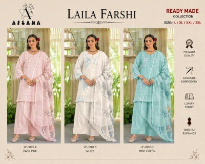 Afsana Laila Farshi Salwar Set  Embroidered 3-Piece Suit readymade suit catalogs