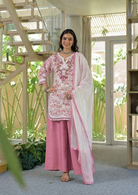 Afsana Sargi Berlin Cotton Printed Kurta Palazzo Set with Nazneen Shaded Dupatta Fancy Palazzo suit catalogue