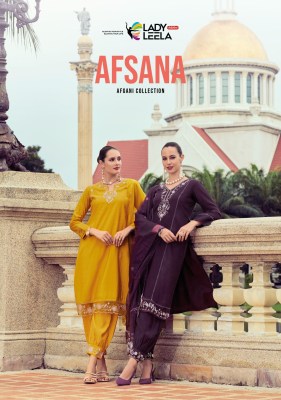 Afsana by Lady leela top afghani and dupatta with fancy handwork collection readymade suit catalogs