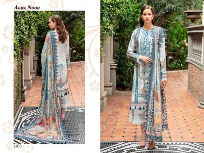 Agha Noor Vol 12 by Luxury Lawn Collection unstitched dress material catalogue at affordable rate salwar kameez catalogs