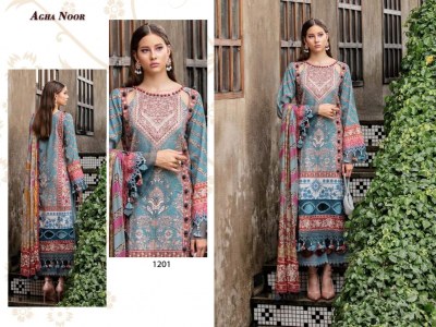 Agha Noor Vol 12 by Luxury Lawn Collection unstitched dress material catalogue at affordable rate salwar kameez catalogs