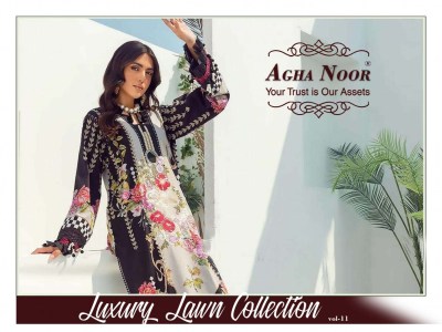 Agha noor vol 11 luxury lawn cotton Pakistani suit catalogue at wholesale price  pakistani suit catalogs