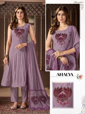 Ahalya Mal Chanderi Embroidery and Handwork Combo Set Size wise Combo Set